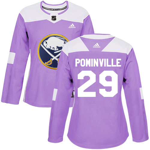 Adidas Sabres #29 Jason Pominville Purple Authentic Fights Cancer Women's Stitched NHL Jersey